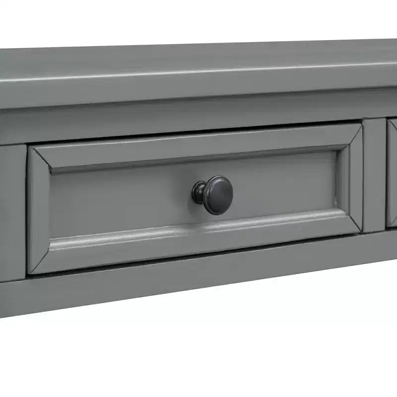 Console Rustique Rectangulaire en Bois avec 4 Tiroirs de Rangement et Étagère Inférieure