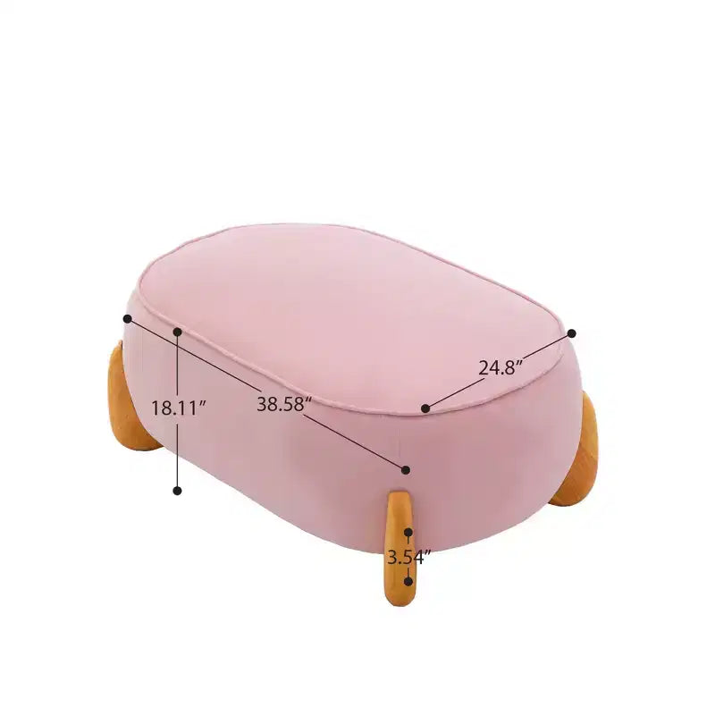 Pouffe de confort surdimensionné en velours de 38,58'', avec pieds en bois massif, grands repose-pieds pour chambre à coucher, salon, chambre d'enfant
