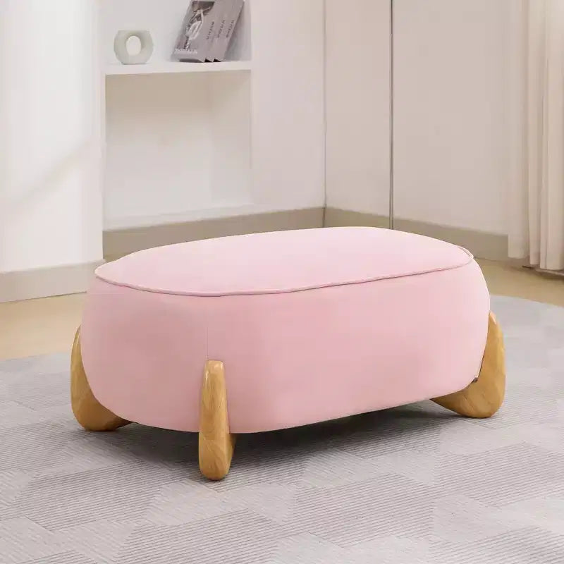 Pouffe de confort surdimensionné en velours de 38,58'', avec pieds en bois massif, grands repose-pieds pour chambre à coucher, salon, chambre d'enfant