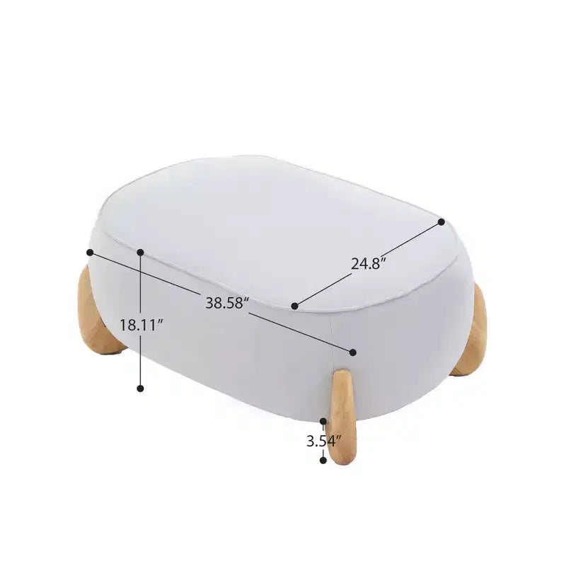 Pouffe de confort surdimensionné en velours de 38,58'', avec pieds en bois massif, grands repose-pieds pour chambre à coucher, salon, chambre d'enfant