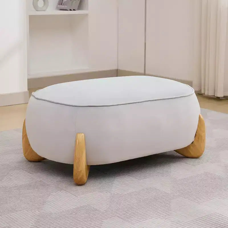 Pouffe de confort surdimensionné en velours de 38,58'', avec pieds en bois massif, grands repose-pieds pour chambre à coucher, salon, chambre d'enfant
