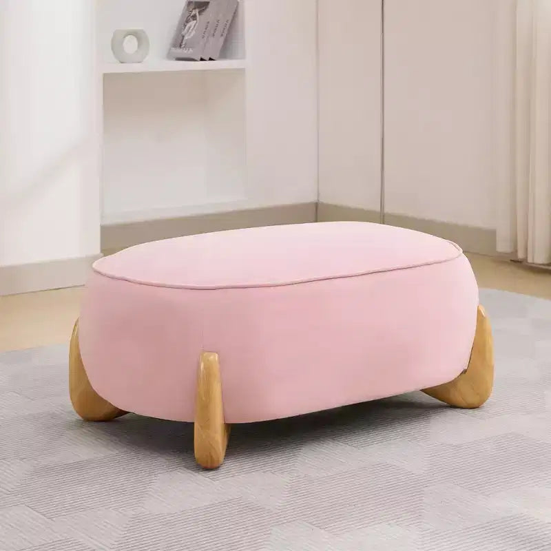 Pouffe de confort surdimensionné en velours de 38,58'', avec pieds en bois massif, grands repose-pieds pour chambre à coucher, salon, chambre d'enfant