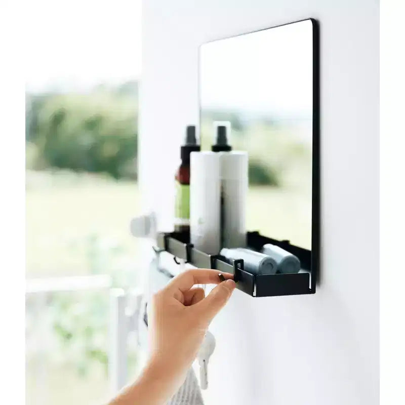 Miroir magnétique avec support de rangement - Verre