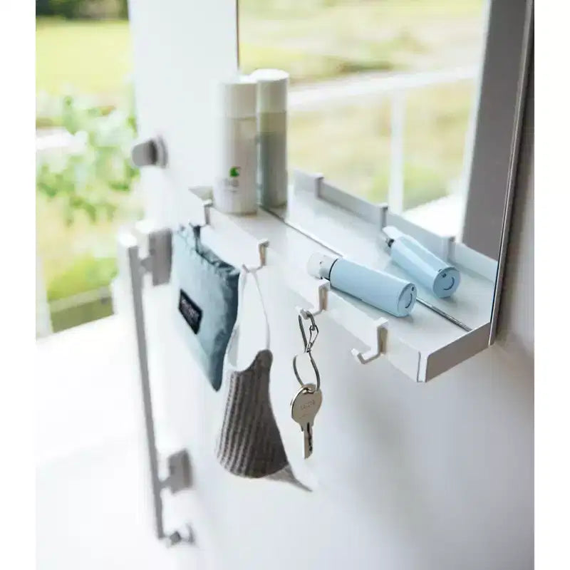 Miroir magnétique avec support de rangement - Verre