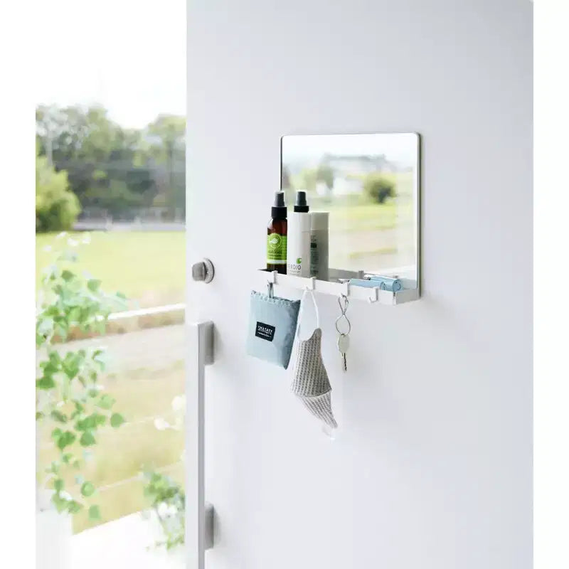 Miroir magnétique avec support de rangement - Verre