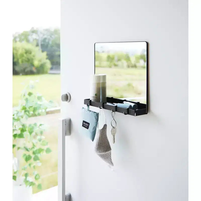 Miroir magnétique avec support de rangement - Verre