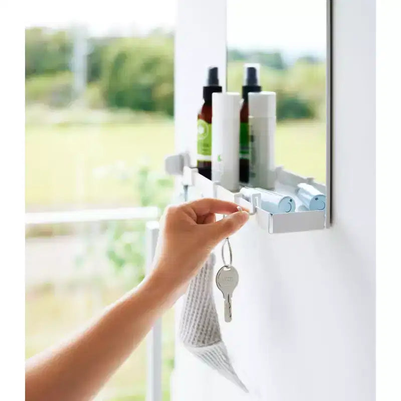 Miroir magnétique avec support de rangement - Verre