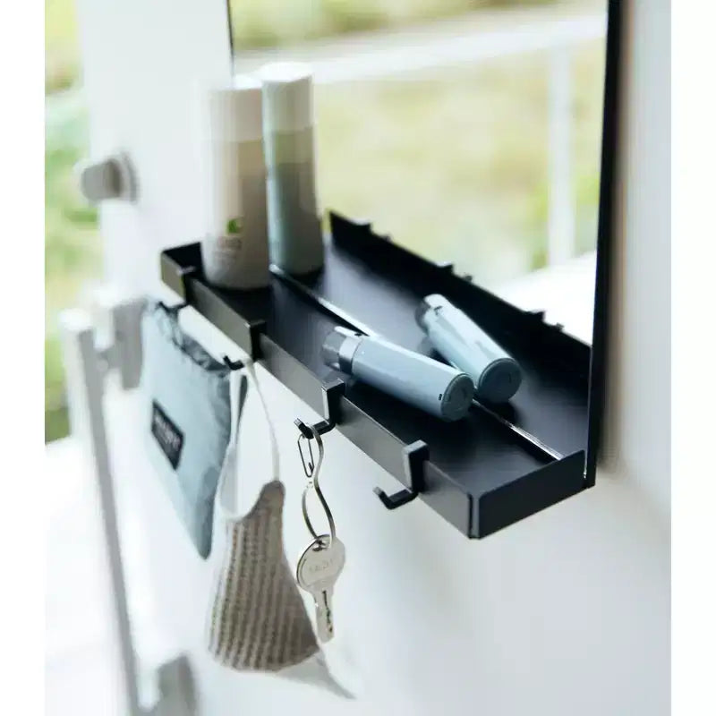 Miroir magnétique avec support de rangement - Verre