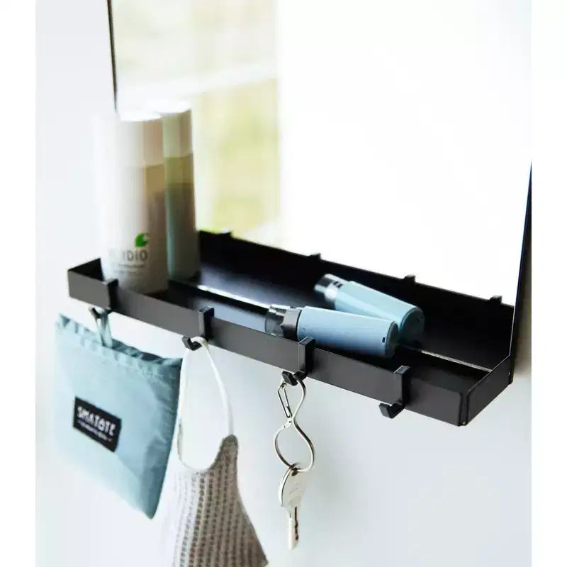Miroir magnétique avec support de rangement - Verre