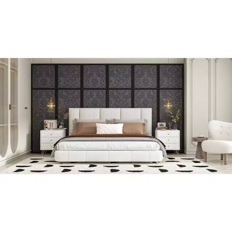 Table de Chevet Blanche 3 Tiroirs Coulissants Belle et Durable