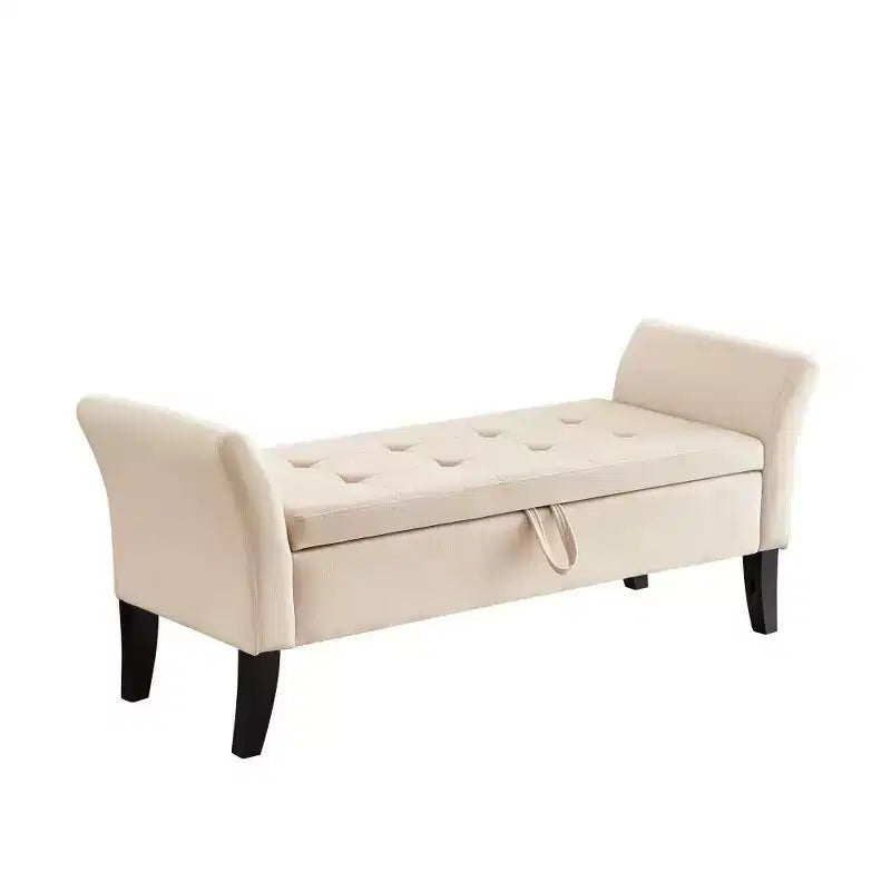 Banc de rangement rectangulaire, banc ottoman de bout de lit de 51,5 po