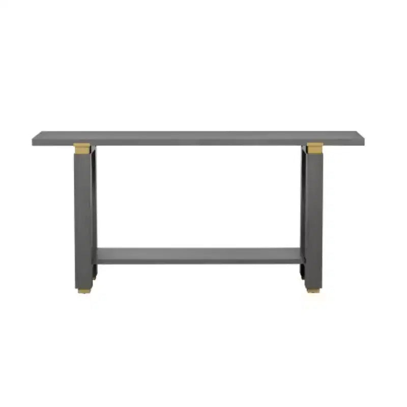 Console moderne minimaliste, Table d'entrée en bois avec étagère et accents métalliques pour couloir, salon ou derrière un canapé