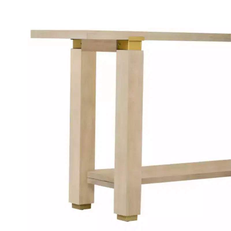 Console moderne minimaliste, Table d'entrée en bois avec étagère et accents métalliques pour couloir, salon ou derrière un canapé