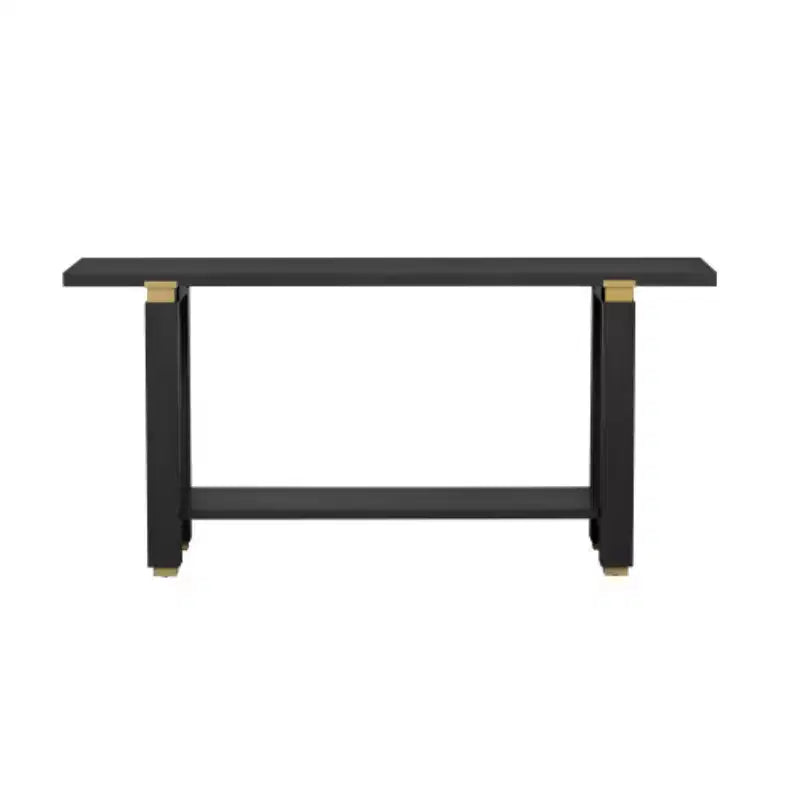 Console moderne minimaliste, Table d'entrée en bois avec étagère et accents métalliques pour couloir, salon ou derrière un canapé