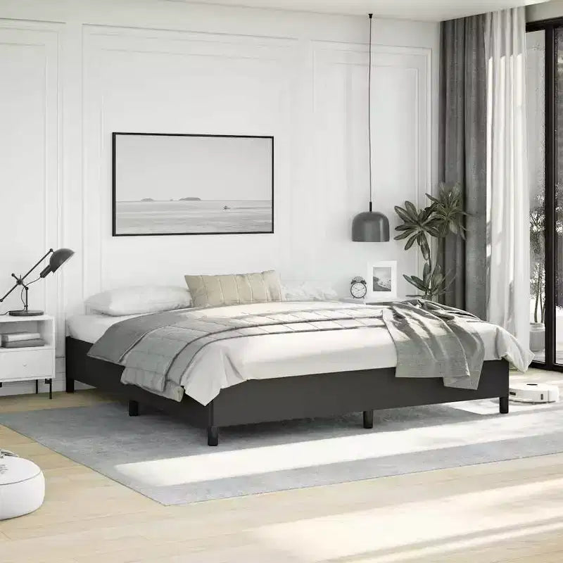 Bed Frame Black 75% polyvinyl chloride, 5% cotton, 20% polyester