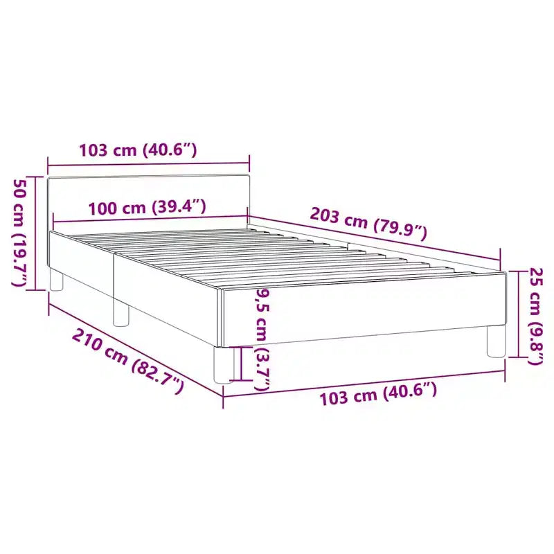 Cadre de lit avec tête de lit velours gris clair, contreplaqué, bois manufacturé