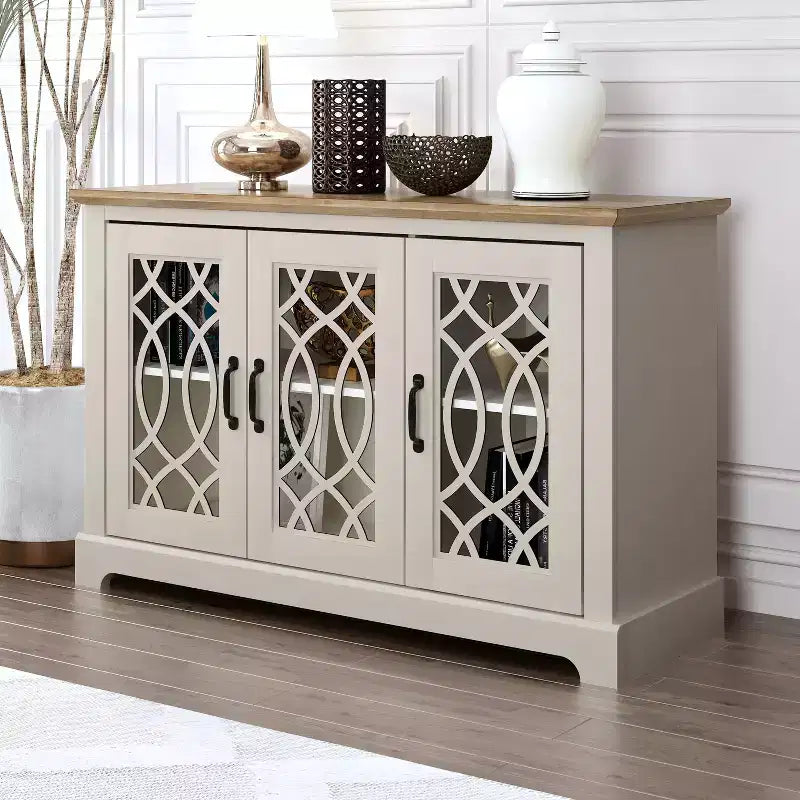 Galano sideboard with decorative cutout doors 45.7 W  15.7 D  29.3 H