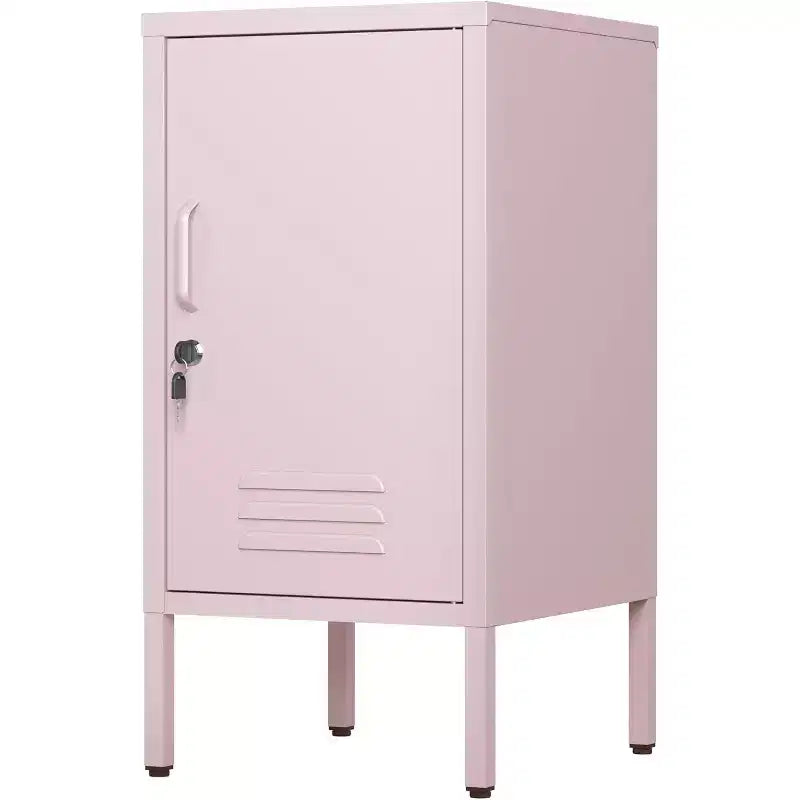 Table d'appoint casier en métal, table de chevet minimaliste moderne avec 2 étagères réglables, conception anti-basculement, meuble de rangement multiple pour salon et chambre