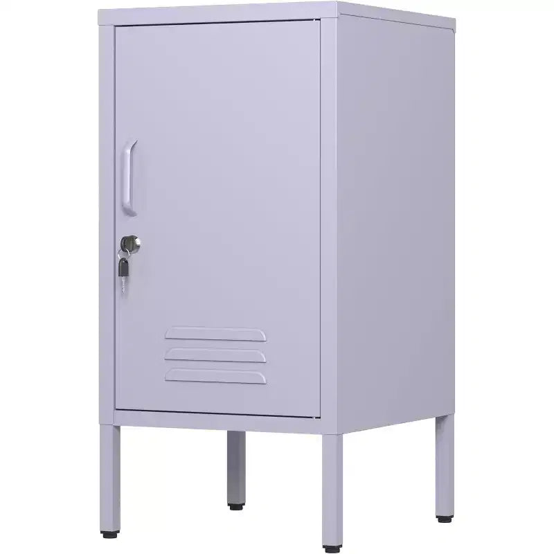 Table d'appoint casier en métal, table de chevet minimaliste moderne avec 2 étagères réglables, conception anti-basculement, meuble de rangement multiple pour salon et chambre