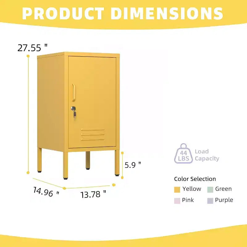 Table d'appoint casier en métal, table de chevet minimaliste moderne avec 2 étagères réglables, conception anti-basculement, meuble de rangement multiple pour salon et chambre