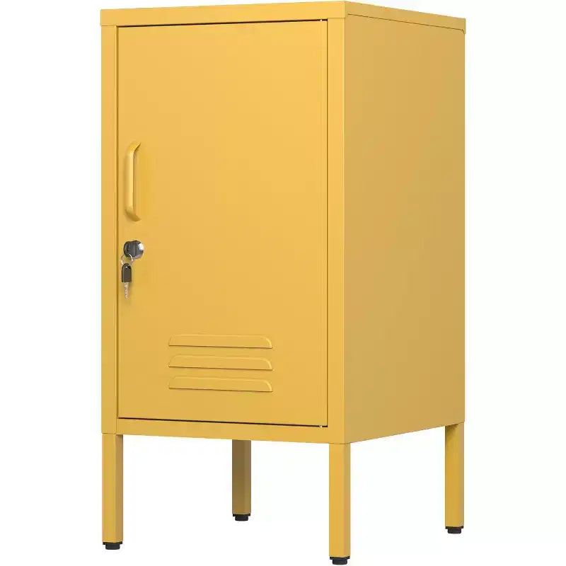 Table d'appoint casier en métal, table de chevet minimaliste moderne avec 2 étagères réglables, conception anti-basculement, meuble de rangement multiple pour salon et chambre