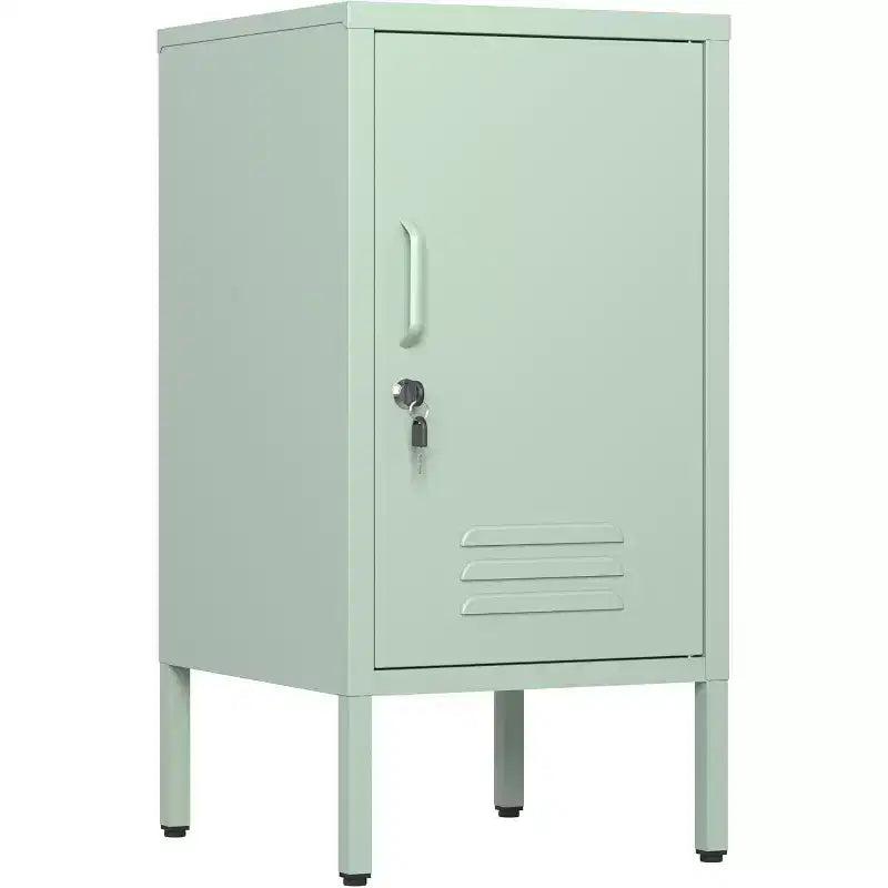 Table d'appoint casier en métal, table de chevet minimaliste moderne avec 2 étagères réglables, conception anti-basculement, meuble de rangement multiple pour salon et chambre