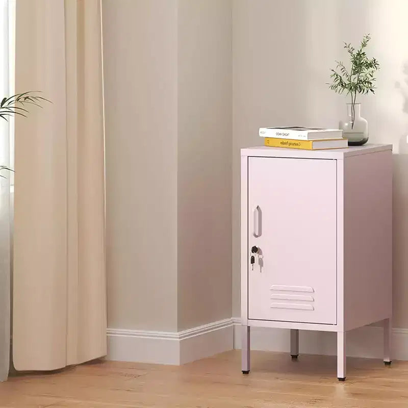 Table d'appoint casier en métal, table de chevet minimaliste moderne avec 2 étagères réglables, conception anti-basculement, meuble de rangement multiple pour salon et chambre