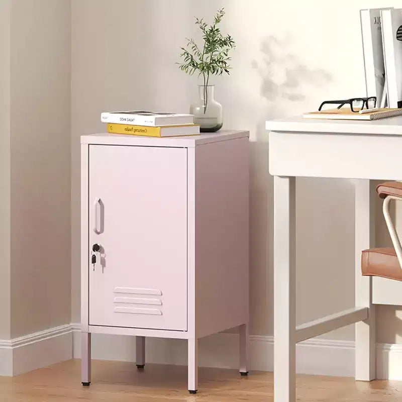 Table d'appoint casier en métal, table de chevet minimaliste moderne avec 2 étagères réglables, conception anti-basculement, meuble de rangement multiple pour salon et chambre