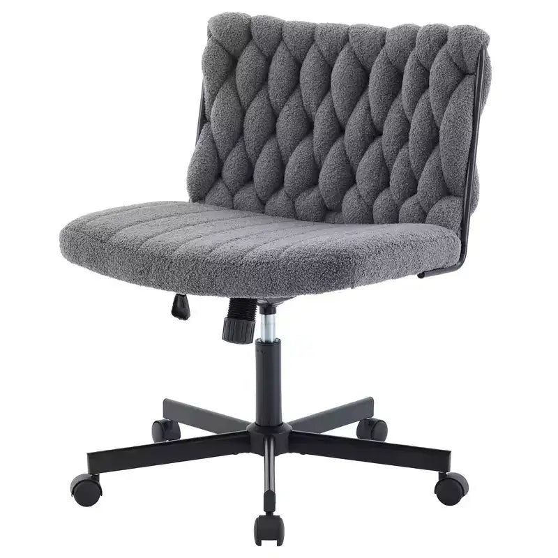 Chaise de bureau large, chaise Criss Cross avec fonction bascule et hauteur réglable, chaise pivotante sans accoudoirs confortable