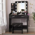 Vanity Desk with Mirror and Lights for Bedroom,Makeup Table with 2 Drawers,3 Light Modes & Dimmable LEDVanity Desk with Mirror and Lights for Bedroom