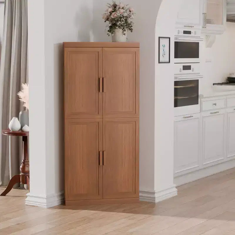 Armoires de rangement utilitaires modernes à 4 portes Rangement efficace pour salon, salle à manger, chambre à coucher Beige