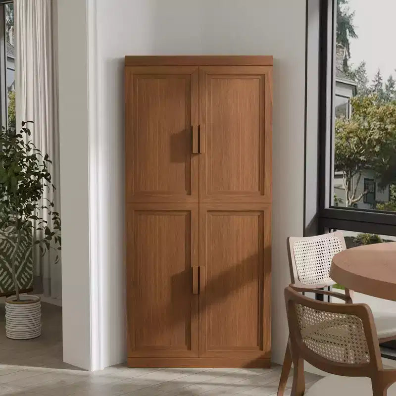 Armoires de rangement utilitaires modernes à 4 portes Rangement efficace pour salon, salle à manger, chambre à coucher Beige