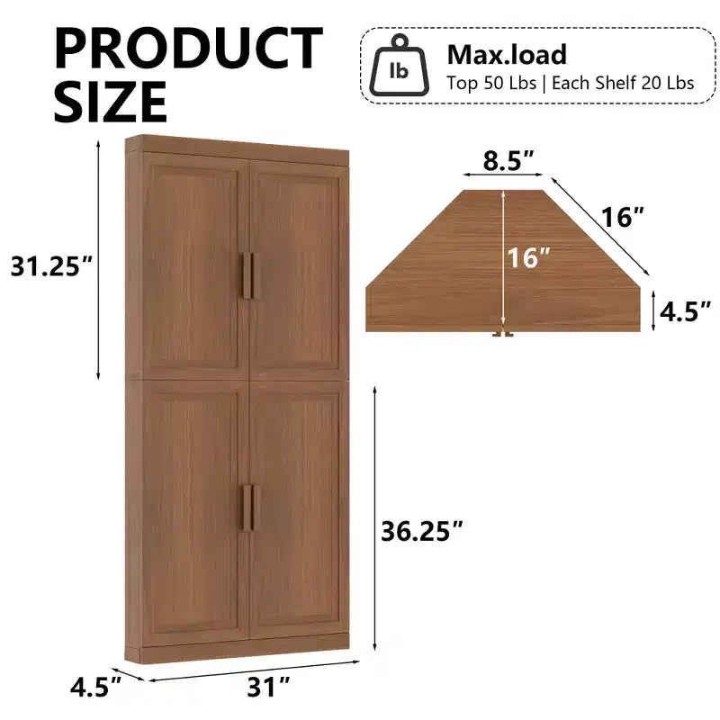 Armoires de rangement utilitaires modernes à 4 portes Rangement efficace pour salon, salle à manger, chambre à coucher Beige