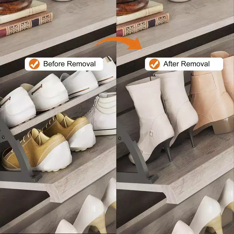 Meuble à chaussures 4 tiroirs à abattant avec étagère réglable – Organisateur de rangement en bois polyvalent pour le couloir, l'entrée et le salon
