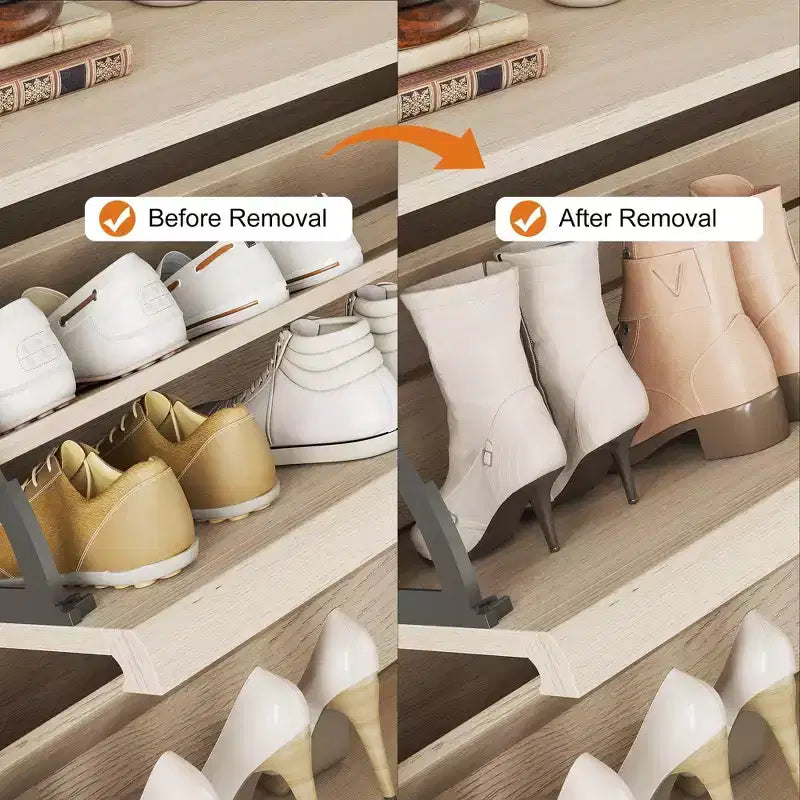 Meuble à chaussures 4 tiroirs à abattant avec étagère réglable – Organisateur de rangement en bois polyvalent pour le couloir, l'entrée et le salon