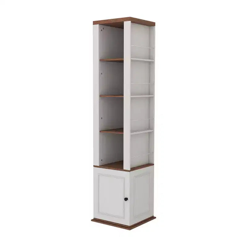 AndMakers Antique White Wood 15.74 in. Pantry Cabinet with 7 Shelves