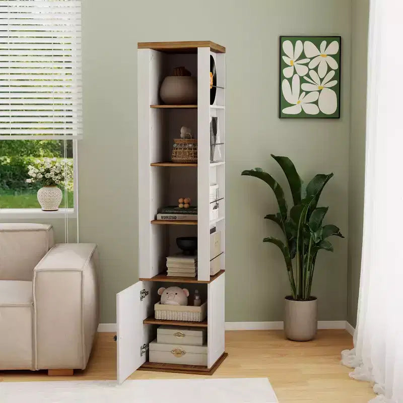 Armoire de cuisine en bois blanc antique de 40 cm.