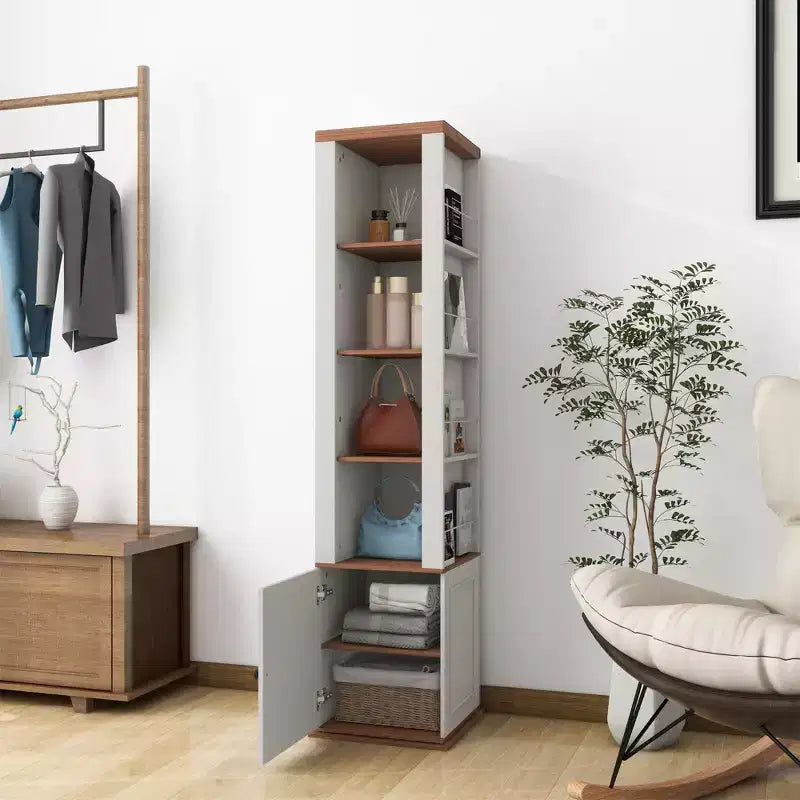 Armoire de cuisine en bois blanc antique de 40 cm.