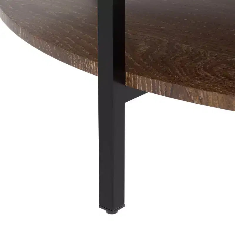 Table basse rustique relevable avec rangement dissimulé et étagère à deux niveaux
