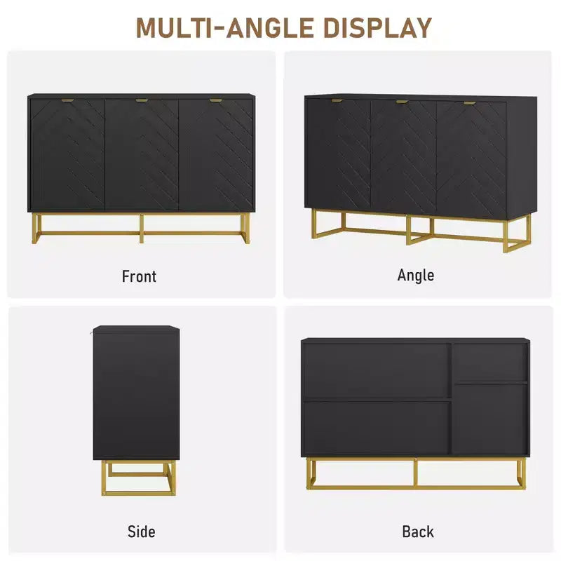 Meuble buffet, meuble de rangement avec étagères, console desserte en bois pour l'organisation, la cuisine, la salle à manger, le salon, l'entrée