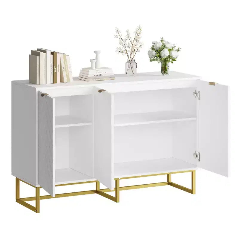 Meuble buffet, meuble de rangement avec étagères, console desserte en bois pour l'organisation, la cuisine, la salle à manger, le salon, l'entrée