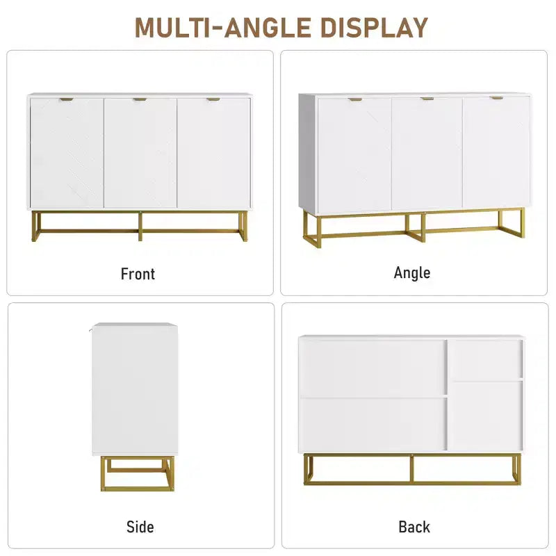 Meuble buffet, meuble de rangement avec étagères, console desserte en bois pour l'organisation, la cuisine, la salle à manger, le salon, l'entrée