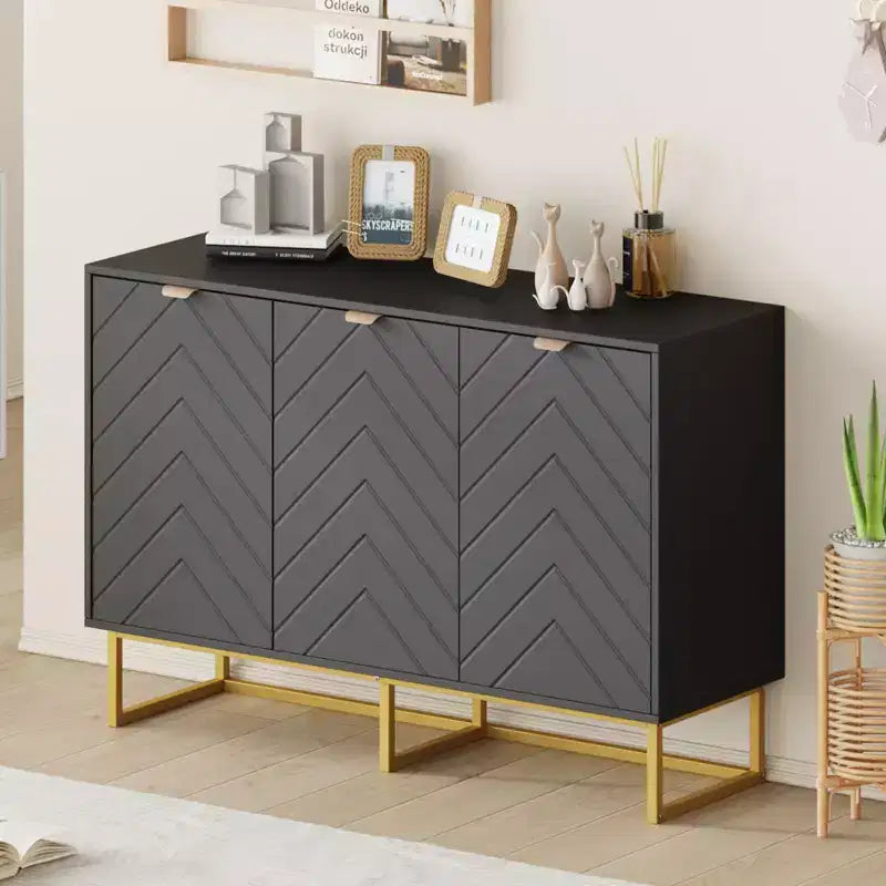 Meuble buffet, meuble de rangement avec étagères, console desserte en bois pour l'organisation, la cuisine, la salle à manger, le salon, l'entrée