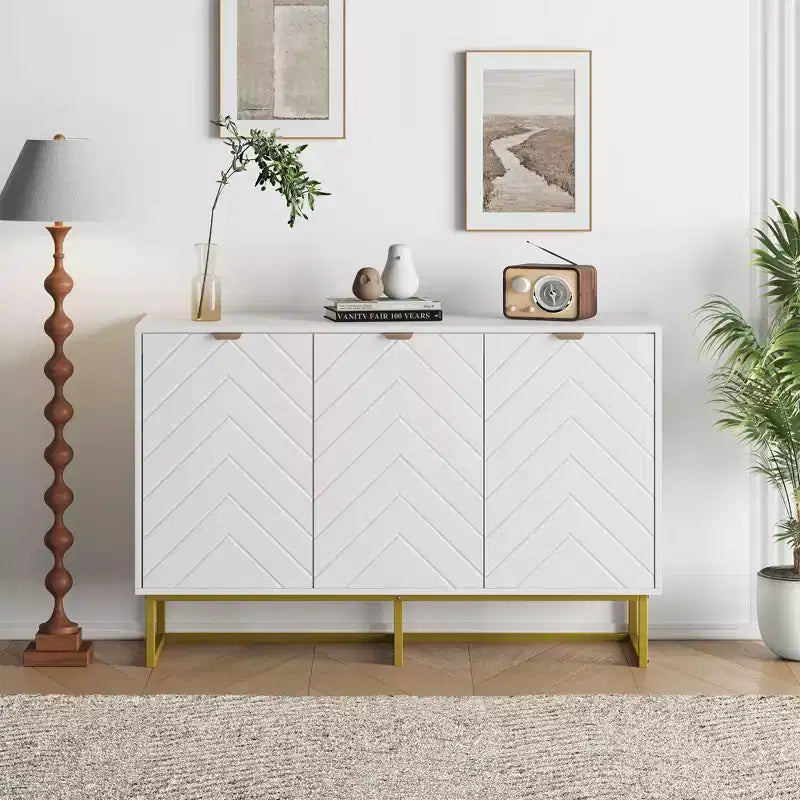 Meuble buffet, meuble de rangement avec étagères, console desserte en bois pour l'organisation, la cuisine, la salle à manger, le salon, l'entrée
