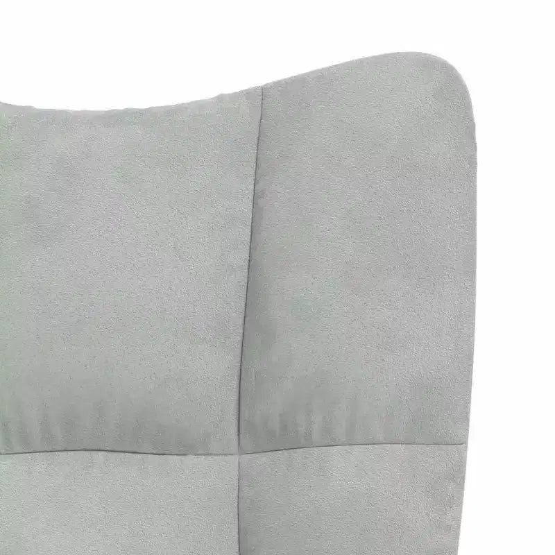 Fauteuil à bascule d'appoint Rembourré pour Salon Velours - Gris Clair Sans Repose-pieds
