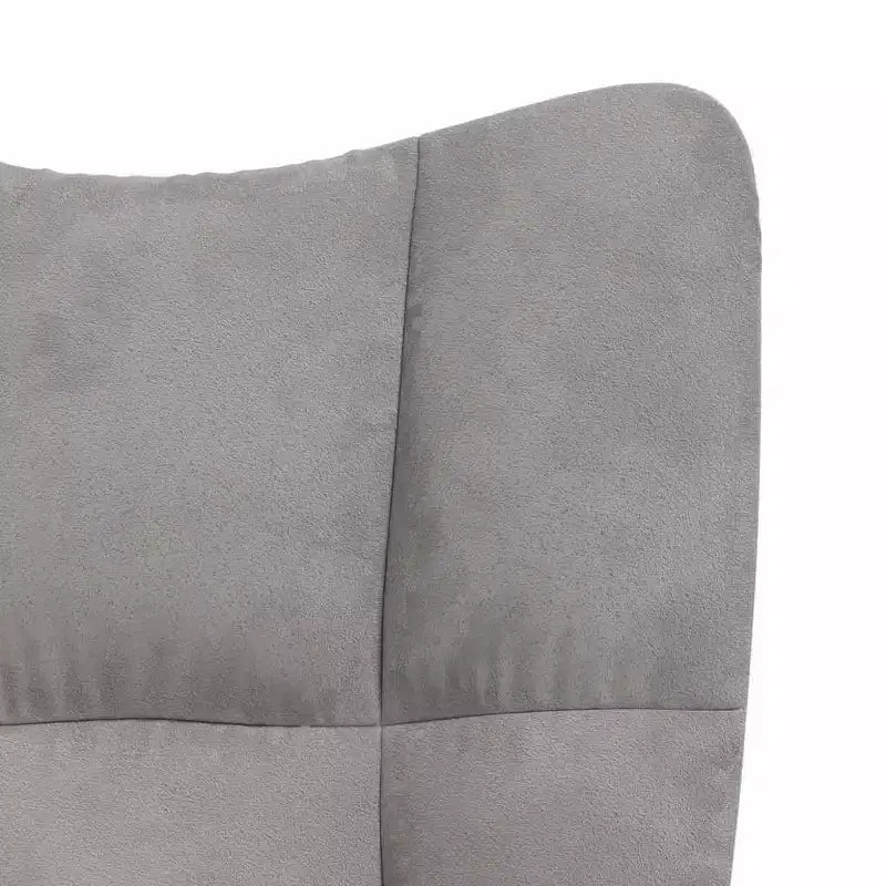 Fauteuil à bascule d'appoint Rembourré pour Salon Velours - Gris Clair Sans Repose-pieds