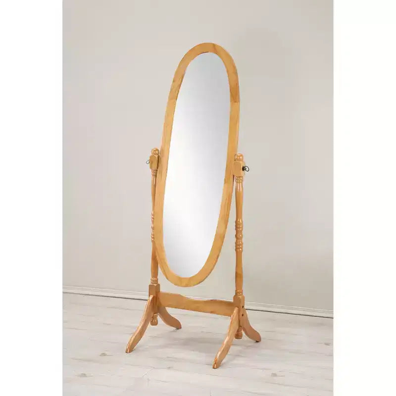 TUYOHW Anna Style Decorative Full Length Mirror for Bedroom,Dressing Room,Traditional Standing Full Cheval Mirror with Wood Frame,Oak