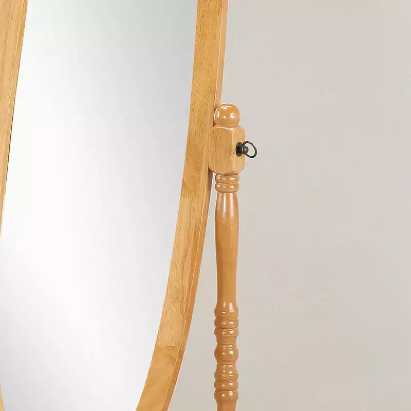 Miroir décoratif pleine longueur pour chambre à coucher, dressing, miroir psyché traditionnel sur pied avec cadre en bois, chêne