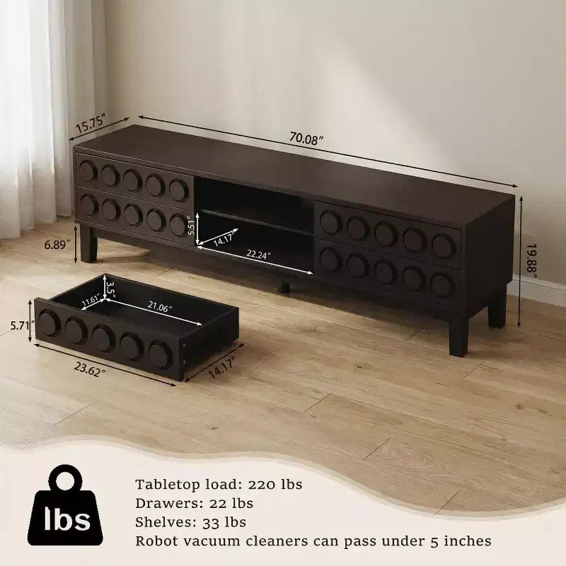 Meuble TV de style médiéval moderne