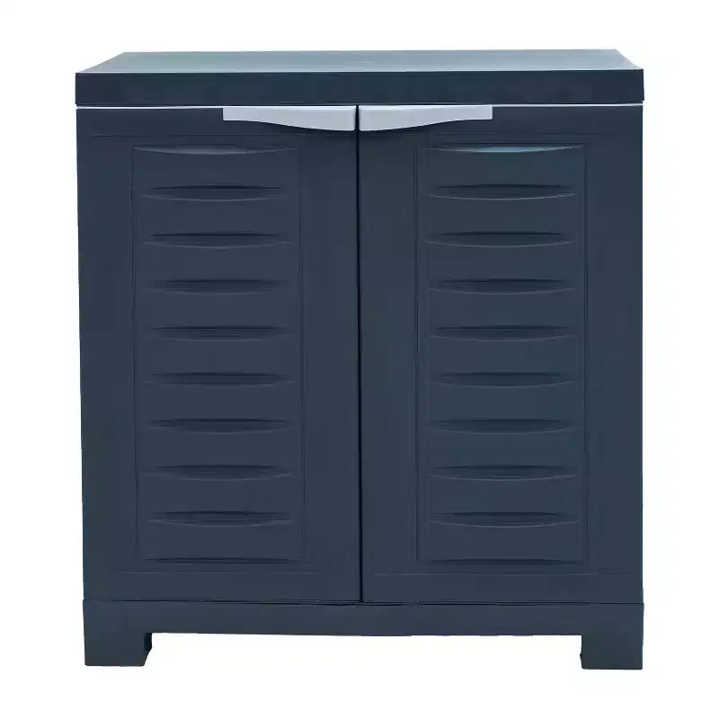 Armoire utilitaire à deux portes en plastique gris foncé et très résistante